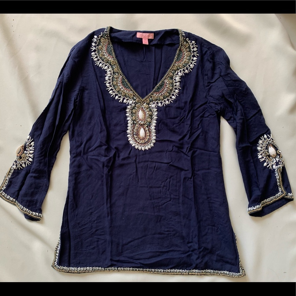 Lilly Pulitzer Sequin & Embroidered Top